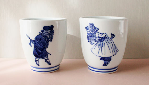 巻き毛とお髭猫湯呑